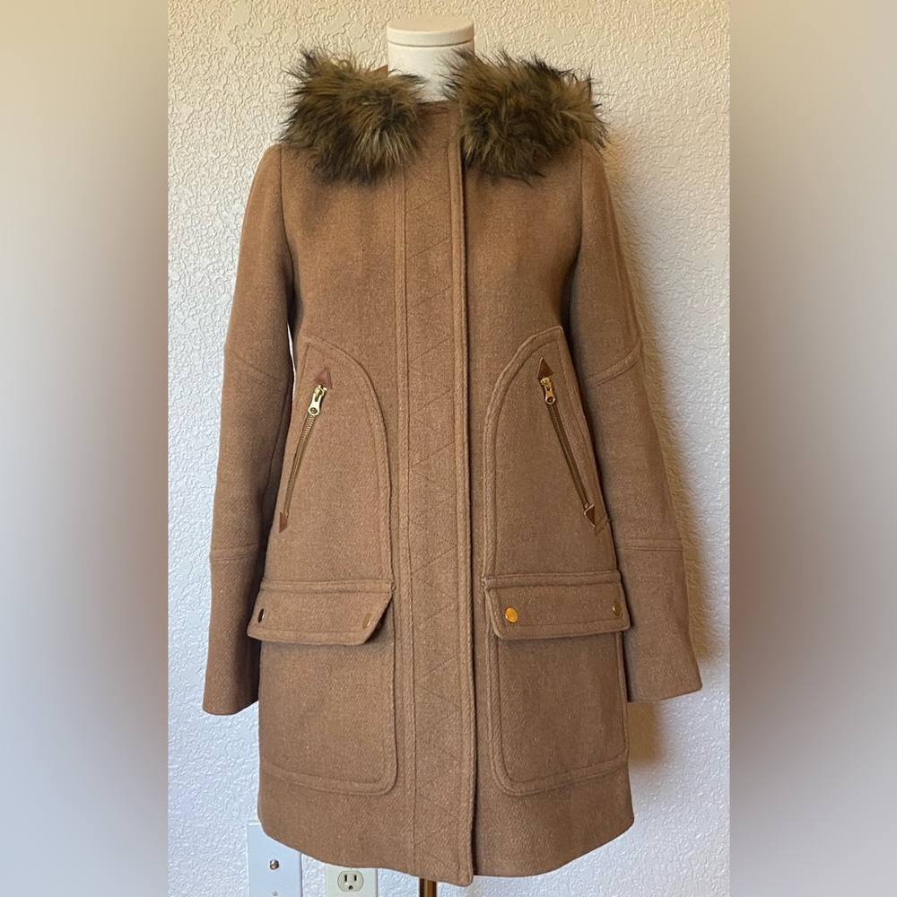 J Crew Nello Gori Italian Stadium Cloth Wool coat size 0 women’s